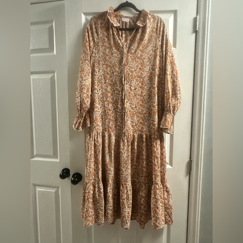 🍁FALL🍁 Floral Pink Lily Dress Size Small